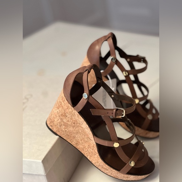 NEW JIMMY CHOO Shoes NERISSA 100 Leather Wedges | Brand New | Size 9,5 EU 39,5 - Picture 5 of 5